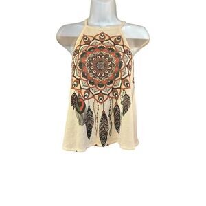 Gaze USA Boho Tribal Aztec Sleeveless Knit Tank Top Size XS